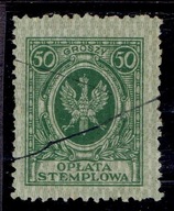 OPŁATA STEMPLOWA 50 gr kas CZARNY KREŚLONY