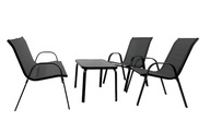 Zestaw mebli ogrodowych metal Kontrast szary 4 el.