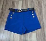 Krótkie spodenki chaber złote guziki pasek xs/s