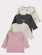 4-PACK Bluzeczka KOKARDKI prążek George 9-12m KURIER