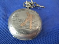 Dobra Cena-Srebrny Inkrustowany Zegarek Baora ok 1870r