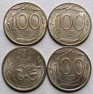 Włochy-zestaw 4x100 lira MN ładne stany