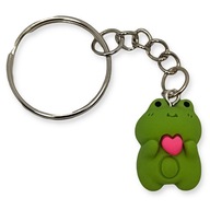 Brelok Zielona ŻABKA z Serduszkiem Żaba Zawieszka Prezent DO KLUCZY Zielona