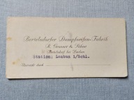 Lauban Lubań Bertelsdorf karta wizytowa fabryka mydła rzadkość