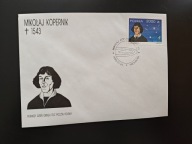 450 rocznica śmierci Mikołaja Kopernika, FDC ze znaczkiem Fi 3303