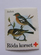 Szwecja - ziemba - ptaki - znaczek cegiełka na Czerwony Krzyż