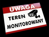 Metalowa tabliczka teren monitorowany monitoring posesji obiekt kamera