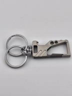 Brelok wielofunkcyjny metalowy z karabińczykiem srebrny