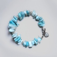 Wyjątkowa bransoletka z dużych kawałków Larimaru