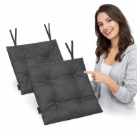 PODUSZKI OGRODOWE NA KRZESŁO WODOODPORNE WIĄZANE GRAFIT 4 SZT 40 X 40 CM