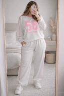 BIAŁY KOMPLET DRESOWY MODNY WIOSNA 50/52/54