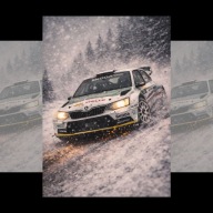Plakat Motoryzacyjny Skoda Fabia WRC A4 (21 x 29,7 cm) Dekoracja Ścienna