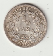 Niemcy-Cesarstwo 1/2 marki 1915 A