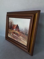 OBRAZ W DREWNIANEJ RAMIE PEJZAŻ
