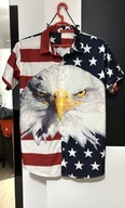 12 Koszula oryginalna kompozycja orzeł amerykański na tle flagi USA M