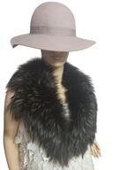 duży KOŁNIERZ FUTRO z naturalnego lisa jenota