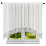 FIRANA KLASYCZNA WOAL GOTOWA ŁUK GIPIURA BIAŁA 300X150 CM