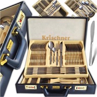 Niezwykły komplet/zestaw sztućców połysk na 12 osób z walizką aż 72 el!