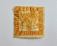 1862 Baden Mi.22a kasowany znaczek. Wartość 3400,- Euro
