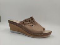 KLAPKI DAMSKIE HELIOS 276 SKÓRZANE WYGODNE KOTURNY PRZECENA R. 40