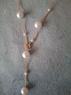 komplet naszyjnik perły złoty kulka piękny boże narodzenie ślub impreza