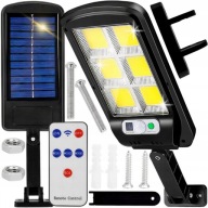 MOCNA LAMPA SOLARNA LED Z CZUJNIK RUCHU I ZMIERZCHU OGRODOWA ULICZNA