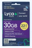 Lycamobile DE SIM Karte Internet International Plus L 30GB 25GB EU