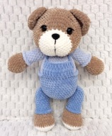 Miś w ogrodniczkach i bluzce 38 cm - DOSTĘPNY OD RĘKI