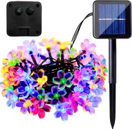 GIRLANDA SOLARNA KWIATKI MULTICOLOR 50 LED TARAS BALKON OGRÓD IP44 CZUJNIKI