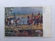 JERZY KOSSAK NIEMEN 1812 NAPOLEON przedwojenna POCZTÓWKA FELDPOST 1916