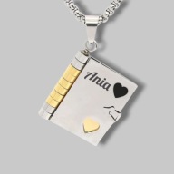 Zawieszka wisiorek książka duża - grawer gratis - napis - prezent