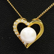 WISIOREK - ZŁOCONE SREBRO - NATURALNA PERŁA