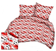 pościel bawełna lux 140x200 1x70x80 guzik B 346-1 football czerwony