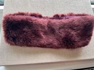 avenue bordowa puszysta opaska ze sztucznego futerka futrzana