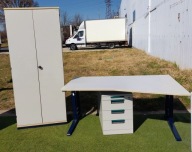 Szafa , biurko , kontenerek ( cargo na kółkach) w kolorze szarym