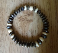 Bransoletka damska, małe drewniane koraliki