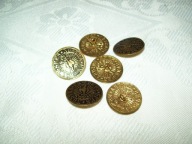 GUZIKI VINTAGE, Z ORŁEM- POZŁACANE - 6 SZT.