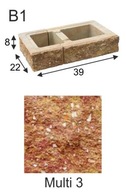 Ogrodzenie łupane, pustak łupany, bloczek Combet B1 39x22x8 Multi 3