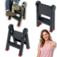 SKŁADANA DRABINKA TABORET ANTYPOŚLIZGOWY 150kg STOŁEK PODEST ZE SCHODKIEM