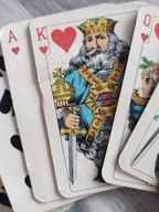 Karty do gry używane PRL talia od dziewiątek do asów