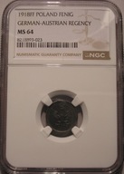 KP - 1 fenig 1918 MS 64 NGC