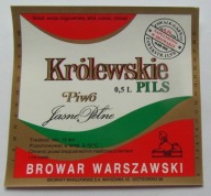 ETYKIETA PIWO JASNE PEŁNE KRÓLEWSKIE PILS BROWAR WARSZAWA