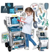 Zestaw lekarski wózek medyczny dla dzieci 3+ akcesoria odgrywanie ról