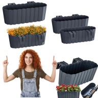 DONICZKA DONICA OWALNA BALKONOWA NA BALUSTRADĘ HAKI SKRZYNKA OGRODOWA