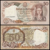BNA - PORTUGALIA 50 Escudos 1964 AKX 02097 # P168 # VF