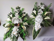 Komplet Cmentarz Kalie Białe – Hortensja W Wiklinie Stojący