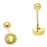 64736 Kolczyki złota stal chirurgiczna piercing kryształki