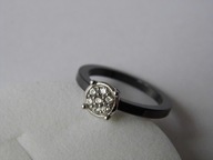 -25%PIERSCIONEK CZARNA CERAMIKA Z SREBREM 925 R.17