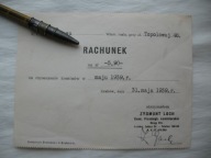 KRAKÓW RACHUNEK ZA CZYSZCZENIE KOMINÓW KOMINIARZ 1939