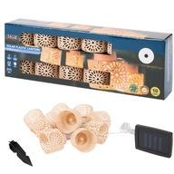 ŁAŃCUCH SOLARNY LED 5,6M 10 LAMPEK OGRODOWYCH CIEPŁE ŚWIATŁO TARAS BALKON